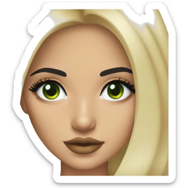 Kylie Jenner with green eyes blonde hair sticker