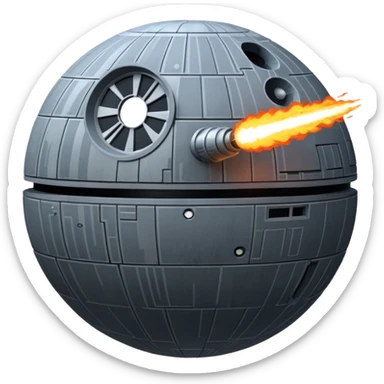Death star firing at usa sticker