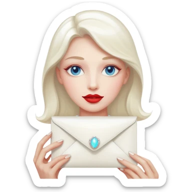 a beautiful loving  on it lipstick white opal envelope sticker