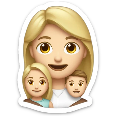 Familia de padre calvo, madre rubia, hijo rubio sticker