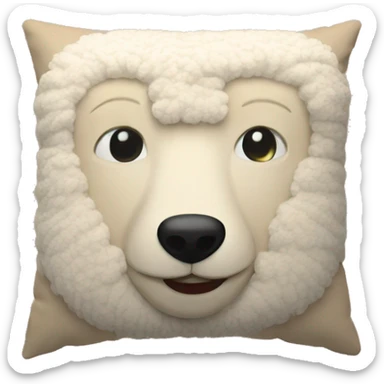 beige sherpa pillow sticker