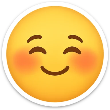 cute emoji, smiling with closed eyes, chubby cheeks sticker