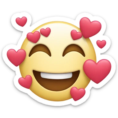  Happy face with hearts  sticker