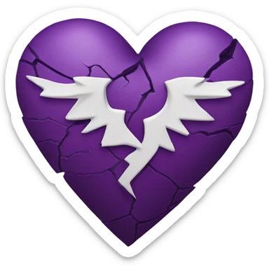 purple heart broken sticker