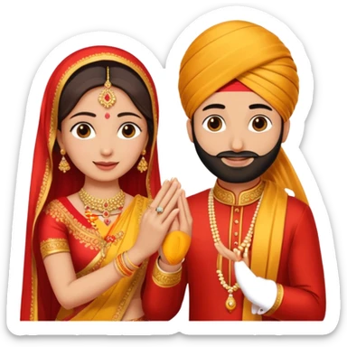 Two hands in a engagement..One hand of groom and one hand of bride. Bride hand - red/yellow saree. groom- light orange punjabi (oonly hands will be visible in the image). Groom's hand is holding a ring sticker