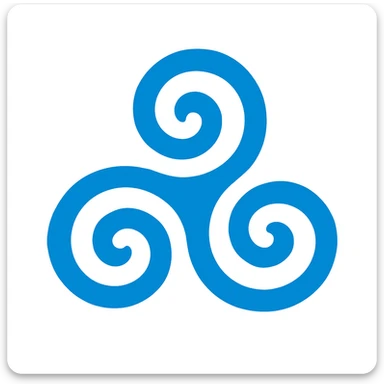 Change the Celtic Triskele Spiral symbol to a blue color, keep the style and shape the same. sticker