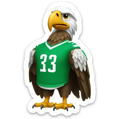 Eagle wearing a green jersey sticker
