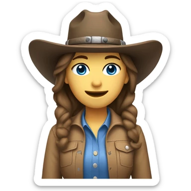 white cowgirl geologist  brown hair blue eyes no glasses sticker
