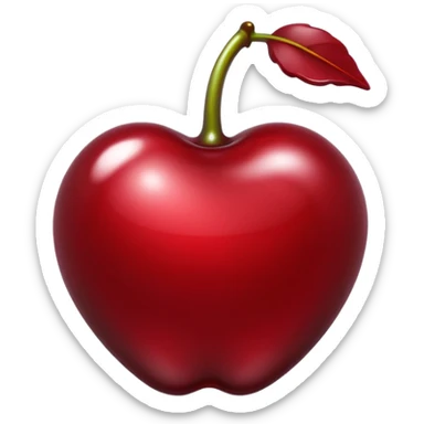 bitten cherry, liquid silver chrome, playful erotic symbolism, glossy shine sticker