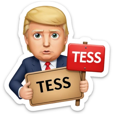 Donald trump holding a sign saying Go Tess  sticker