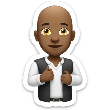Bald black man rubbing hands sticker