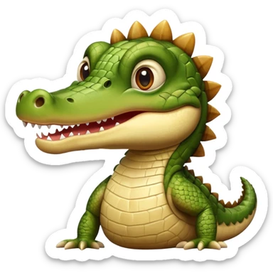 Cocodrilo bebé cafe mirando hacia enfrente  sticker