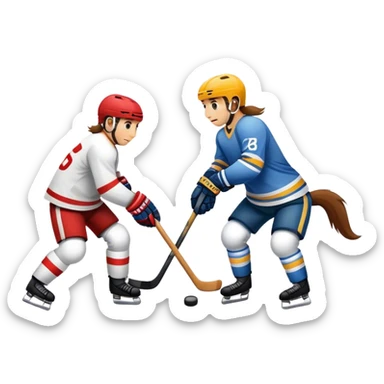 Horses playing hockey sticker