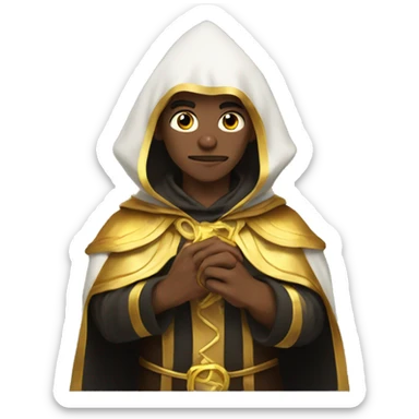 a mage with a gold capes sticker