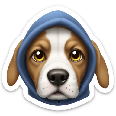 Dog wearing a hoodie sticker
