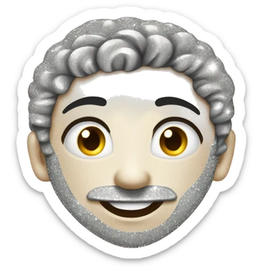 silbernes herz mit glitzer  sticker