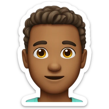 Boy with brow curry hair sticker