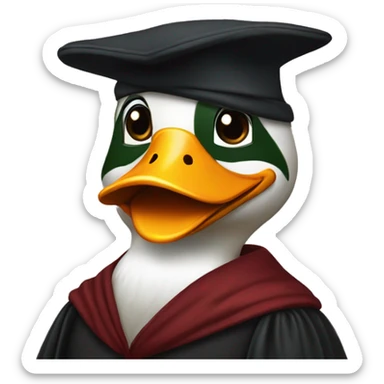 A mallard duck dressed as Martin Luther the reformer  sticker