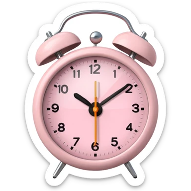 pale pink alarm clock sticker