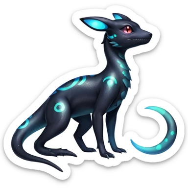Nebulae Salandit-Umbreon-Fakémon-hybrid-creature (full body)  sticker
