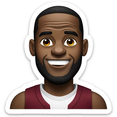 LeBron James with his tongue out  sticker