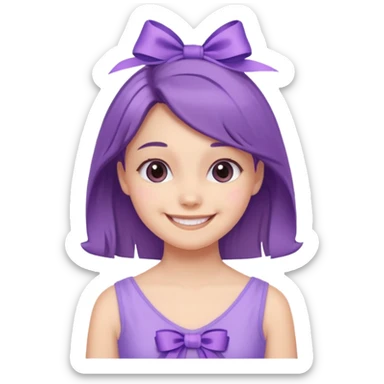 only purple pastel dress with cute ribbon sticker