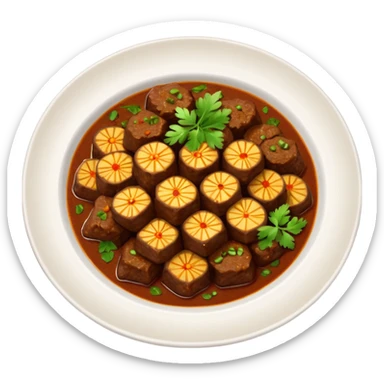 a plate beef rendang sticker