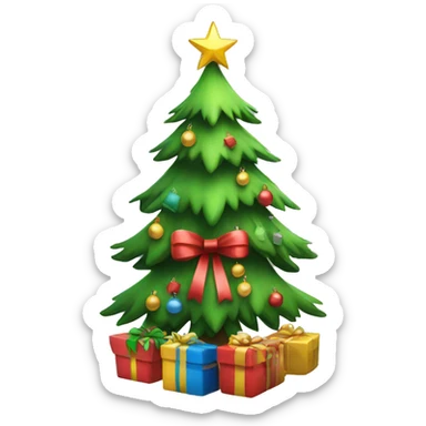 christmas tree with presents sticker