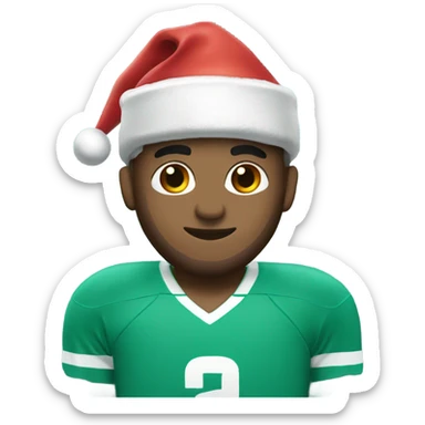 Hockey player with a Christmas hat wearing a tropics jersey sticker