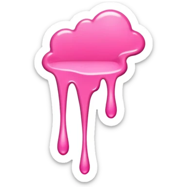  flying art brush dripping pink slop  sticker