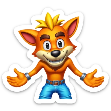 Crash bandicoot warped logo sticker