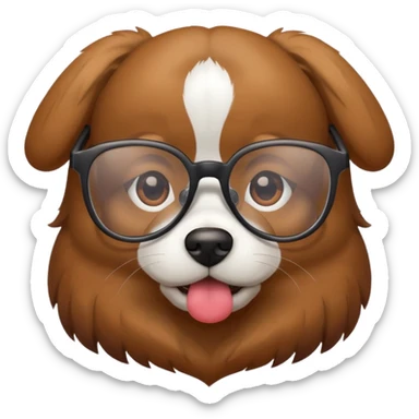dog with glasses  sticker