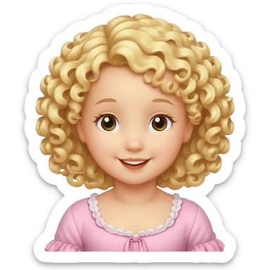 Cherubic Baby girl with curls bust sticker