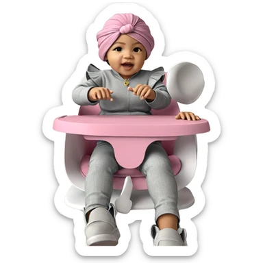 girl sitting in chair sticker