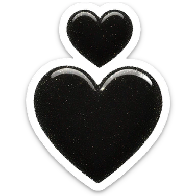 black sparkling heart  sticker