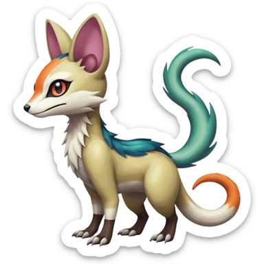 Meloetta-Vernid-Trico-Sergal-Furret-Pokémon-Fakémon-creature sticker