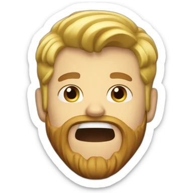 guy with blonde hair and brown beard shouting goal sticker