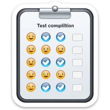test completion sheet sticker