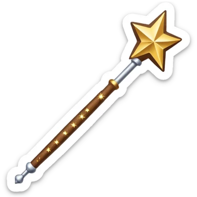 Magic wand from Harry Potter with sparkles around sticker