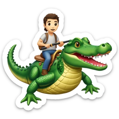 Calvy Barra riding a alligator  sticker