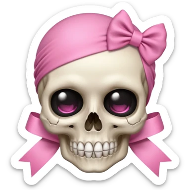 SKULL POOKIE RIBBON HEAD ONLY RIBBON sticker