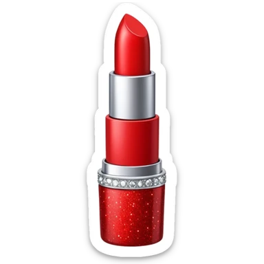 red lipstick with glitter sticker