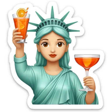 HOLDING COCKTAIL APEROL, statue of liberty sticker