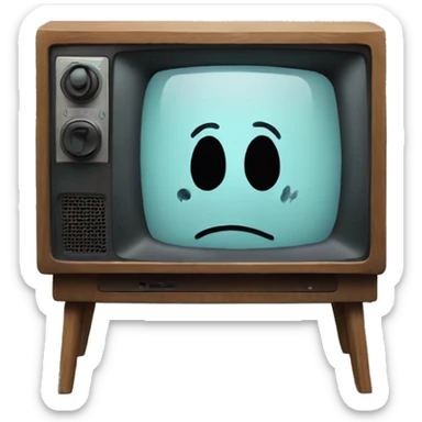 haunted tv with handprint on the screen sticker