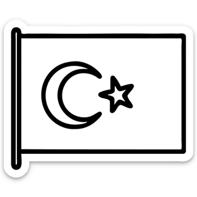 East Turkestan flag, minimal style, blue field, white crescent and star, no text sticker