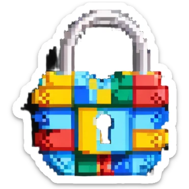 Padlock crafted from paper, origami lock sticker
