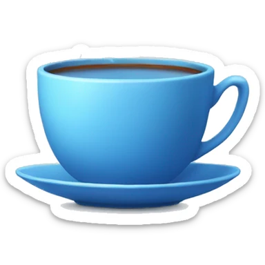 blue tea cup aesthetic sticker
