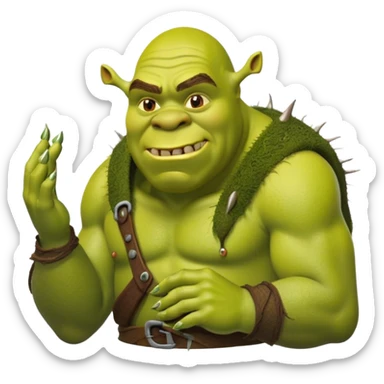 Shrek with long nails  sticker
