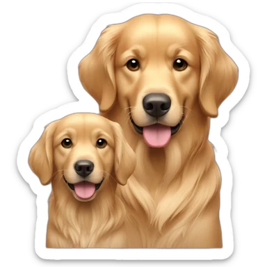 Golden retriever with châtaine girl sticker
