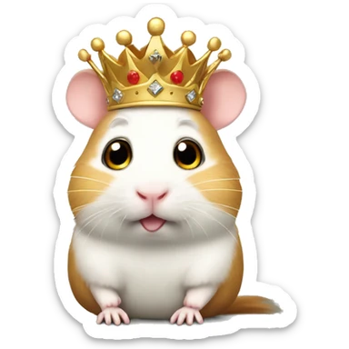 hamster in crown calls on the phone sticker